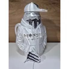 Porta Lata Moletom Para Energético 473ml Com Tampa E Abridor apesas Branco