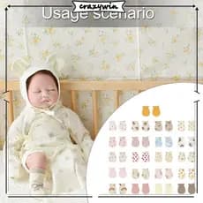 CAPA Infantil Proteção Tecido Pele Punhos Elásticos Evita Arranhões Acidental Para Recém-Na