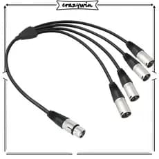 CAPA OxygenFree Cobre 3Pin XLR Fêmea Para 4 Divisor Som Balanceado 60Cm Equipamento