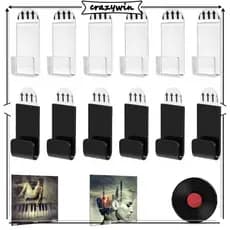 CAPA 6 Pcs Transparência Montado Parede Vinis Prateleira Armazenamento Vertical Pendurado Display Rack Fácil Monta