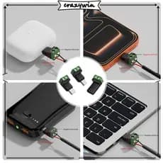 CAPA 2 Pacotes Tipo C Adaptadores Fêmea Terminal Verde 5V3A Textura Plástica Carregamento Rápido Para Brinq