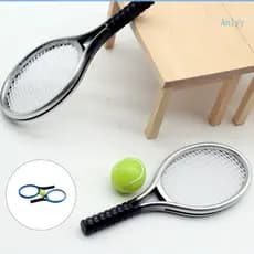 Anlyy Miniatura Raquete Tênis Modelo Figura Para Casa Boneca Decorações Criativo Fingir Jogo Conjunto