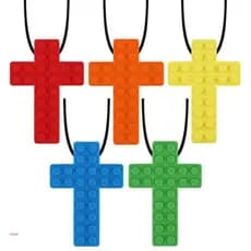 Sensory Chew Necklace Brick Kids Chewy Silicone Biting Teether Toy for