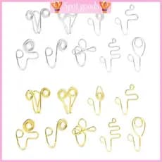 vava Conjunto 9 Peças Piercing Nariz Africano, Anel, Punho Orelha Para E Meninas