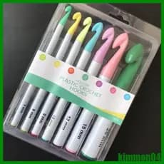 Kim 7 Peças Alça Crochê Ganchos Set 7mm-20mm Colorido Camisola Tricô Fios Ferramentas Costura