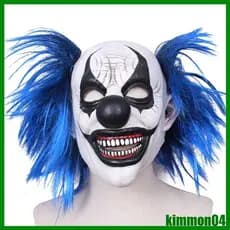 kim Cabelo Látex Realista Sorridente Palhaço Halloween Fantasma Da Casa Assombrada Festa Cosplay Adereços Assustadores
