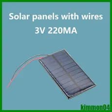 Placa Painel Solar kim 3 0V 220MA Pingando Fio Para Uso Carro Brinquedo