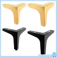 Pés 4 Peças Sofá-Cama Ferro Para Móveis Black)