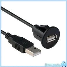 Painel Estéreo Para Carros Montagem Embutida USB 2 0 Extensão Tomada Fêmea
