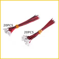 SUN 20Pair JST 25 2 PIN Conector Fêmea Cabos Arame 100mm