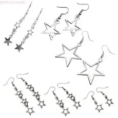 Conjunto 6 Pares Brincos Estrela Judeu Para , Pendurados , Joias Delicadas Gotas Orelha