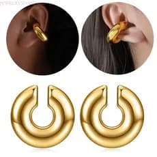 Judeu Pedaço Orelha Manguito Brincos Piercing Grosso Huggie Clipes Para Versátil Earwears Qualquer O