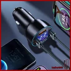 TAKE Carregador Carro Metal USB 100W PD30W Display LED Para Carregamento Eficiente E Seguro