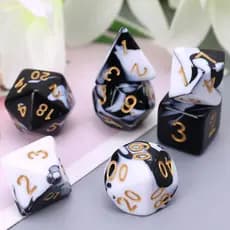 7 Peças Preto/Branco/Dourado/Pontos D4 D6 D8 D10 D12 D20 KTV Boate