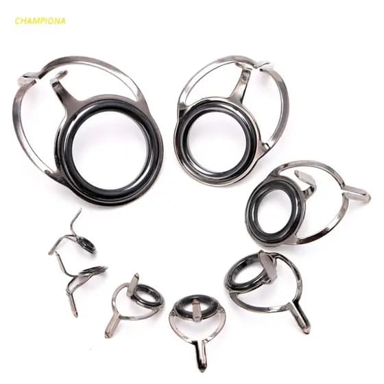 8 Pcs 6 #-30 Aço Inoxidável Anéis Olho Reparação Guias Vara Pesca Dicas Linha