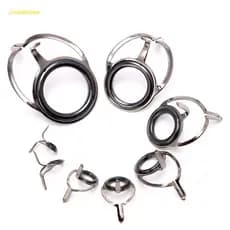 8 Pcs 6 #-30 Aço Inoxidável Anéis Olho Reparação Guias Vara Pesca Dicas Linha
