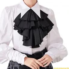 Eve Branco Destacável Babados Colarinho Acessório Feminina Fácil Usar Qualquer Roupa