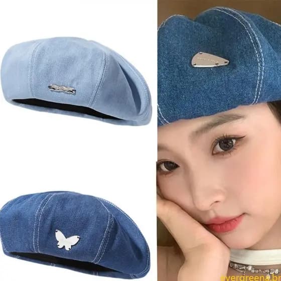 Eve Star Denims Boina Cabbie Chapéu Pintor Casual Desgaste