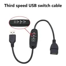 USB 35 Cm Interruptores Dimmer Extensão Linha Controle Três Velocidades Para Ventilador