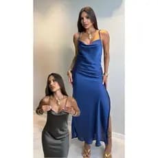 feminina vestido cetim com forro2897