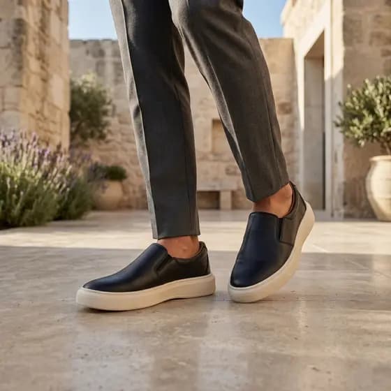 Tênis Iate Masculino Elástico Slip On Sapatênis Sem Cadarço Casual Confortável Sapato Homem Premium