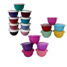 Kit Com 10 Potes 700ML Em Plástico Com Tampa Cores Sortidas