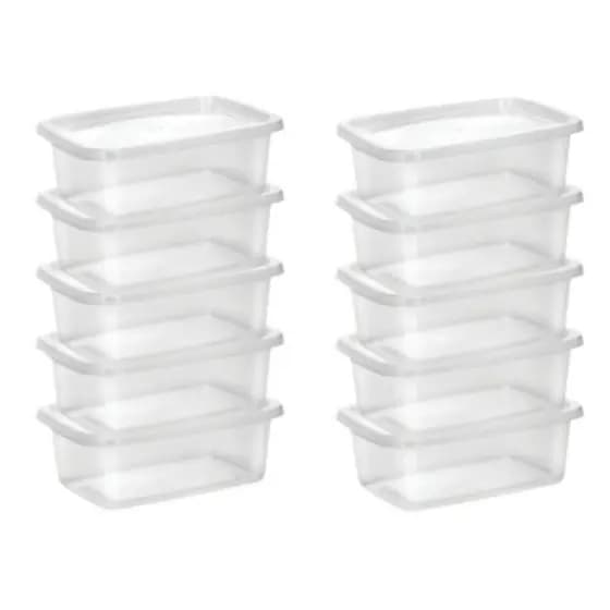 Jogo 100 Potes Plástico,  Freezer Geladeira 1L Para Microondas