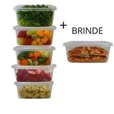 Kit 6 Potes 800ML Marmitas Semanais Transparentes BPA Free Organizador de Alimentos Fitness