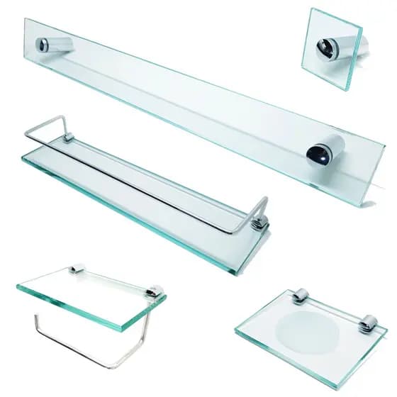Kit De Acessorios P/ Banheiro 5 Pcs Em Vidro Incolor C600CEL