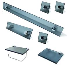 Kit De Acessorios P/ Banheiro 7 Pcs Em Vidro Fume KIT_EF_25