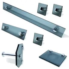 Kit De Acessorios P/ Banheiro 7 Pcs Em Vidro Fume KIT_EF_26