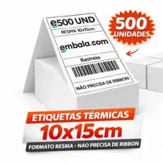 Kit 500 Unidades de Etiquetas Térmicas 10x15cm Formato Resma Sem Rolo Alta Qualidade