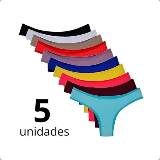 Kit 5 Calcinhas Conforto Microfibra