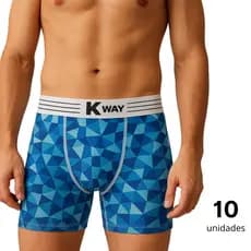 Kit 10 Cuecas Boxer Masculino Microfibra Estampada Forro 100% Algodão Masculino Adulto