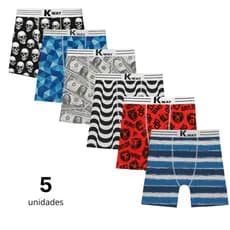 Kit 5 Cuecas Boxer Masculino Microfibra Estampada Forro 100% Algodão Masculino Adulto