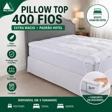 Pillow Top Protetor de Colchão Solteiro,Casal e Queen Extra Macio Padrão Hotel Conforto Luxo Antialérgico