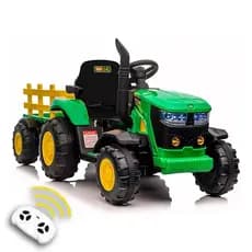 Trator Elétrico Infantil com Carretinha e Controle Remoto Quadriciclo Carrinho de Passeio Zippy
