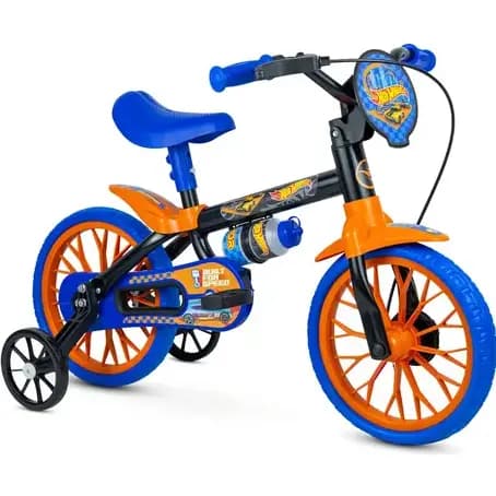 Bicicleta Aro 12 Infantil com Rodinhas e Garrafinha Bicicletinha de Passeio Temática Menino e Menina