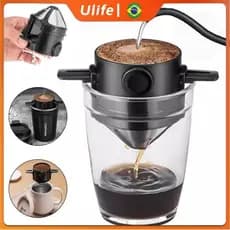 Mini Filtro De Café Chá Coador De Café Reutilizável Portátil Inox ULIFE OFICIAL