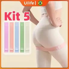 Kit 5 Faixas Elásticas Treinamento Físico Exercícios Yoga Concebido Especificamente Para As Mulheres