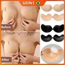 Sutiã Adesivo de Silicone Invisível e Confortável Sem Alças que Aumenta e Levanta os Seios