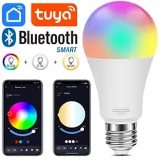 Lâmpada Led Inteligente Smart Bluetooth Compatível App TUYA Bulbo E27 Rgb para Decoração de Quarto