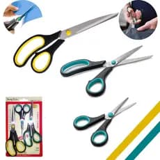 Kit 5/3 Tesouras Afiadas Multiuso Aço Resistente inoxidável Laminado
