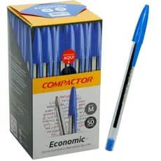 Caneta Esferográfica Compactor Economic Azul Caixa c/50 unidades