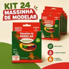 Kit C/24 Massinha de Modelar 6 Cores Leo e Leo 90G