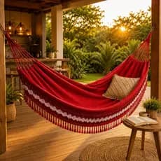 Rede De Dormir Balanço Descanso Grande Decoração Jeans Algodão