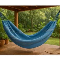 Rede de Dormir Descanso Solteiro Cinza Algodão Listras 150kg 3,10m x1,20m