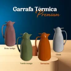 Garrafa Térmica Premium 1L Café Chá Bico Anti-Vazamento Acionamento por Botão