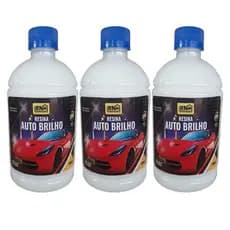 Kit 3 Cera Liquida Automotiva Carnaúba Resina Brilho Intenso Proteção Uv 500ml