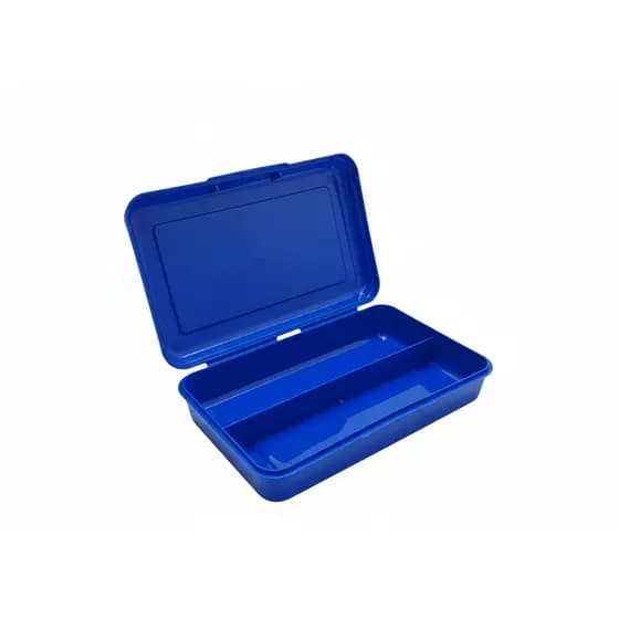 ESTOJO ESCOLAR AZUL COM DIVISÓRIA E BANDEJA - ECOPLAST